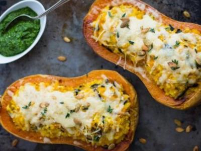 Calabaza rellena or stuffed butternut squash. Photo credits Okdiario.