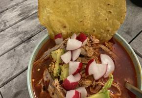 Oscar's Mexican stew, or pozole.