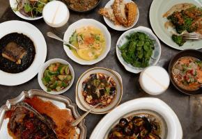 Table full of food at Pachamama